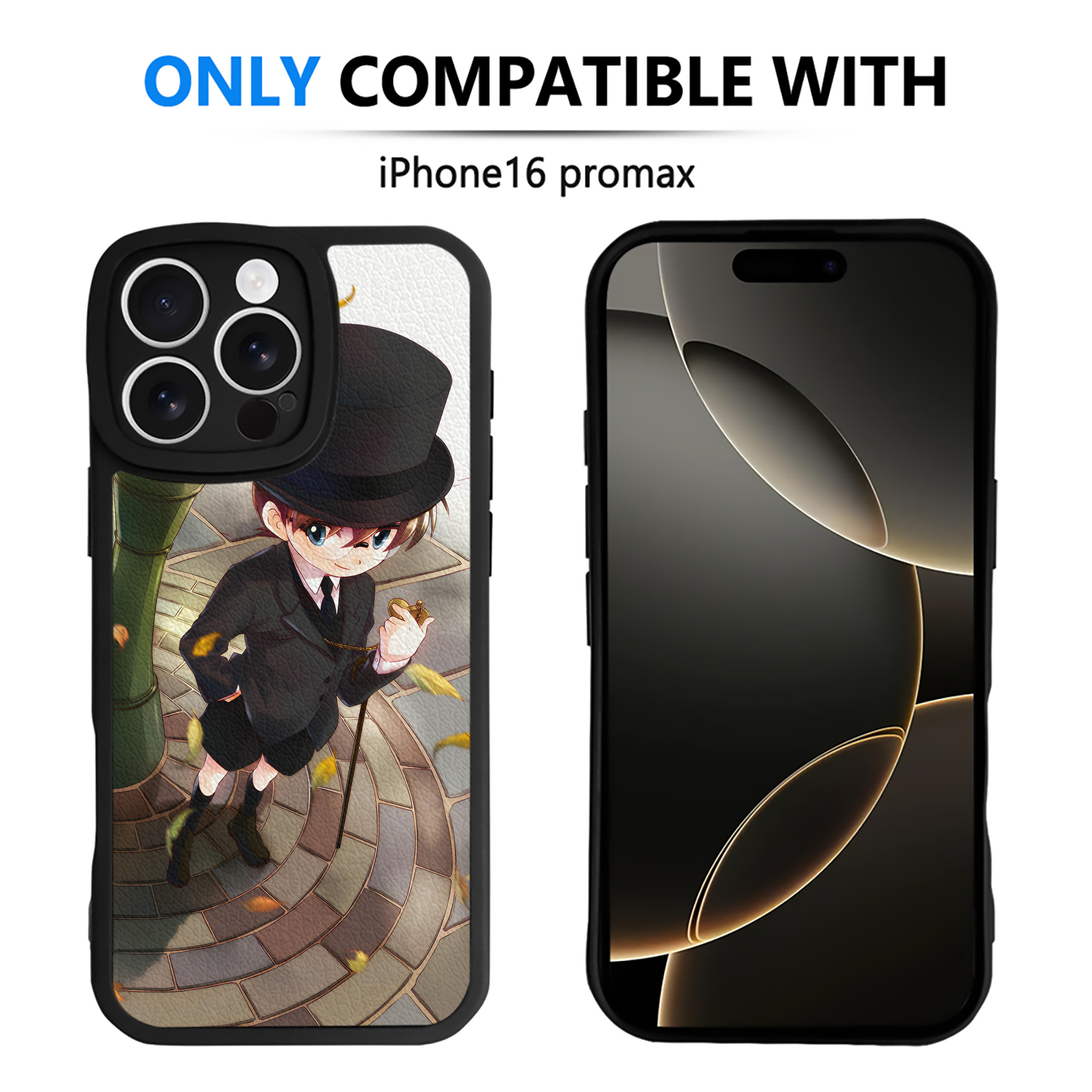 （画像用） 名探偵コナン Detective Conan 【iPhone 16シリーズ対応】シリコンスマホケース（レザー調） 材質：シリコン